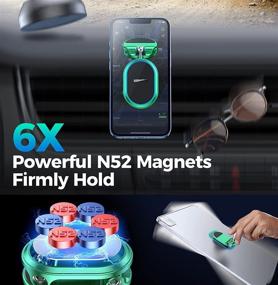 img 1 attached to Magnetic Phone Holder for Car Metal - Multi-Functional 6X Magnets Cell Phone Mount - Double 360° 📱 Rotation Desk Phone Holder - Magnet Car Mount Suitable for Dashboard Screens - Compatible with All Phone - Green