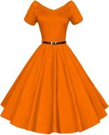 oyza9pe women's vintage shirtwaist skater dress - stylish women's clothing логотип