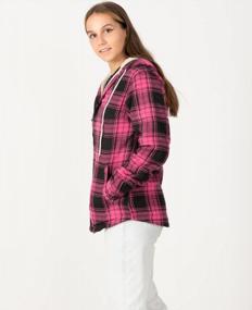 img 1 attached to Cozy Up In Style: ZENTHACE Womens Sherpa Lined Flannel Jacket With Full Zip And Hood