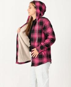 img 3 attached to Cozy Up In Style: ZENTHACE Womens Sherpa Lined Flannel Jacket With Full Zip And Hood