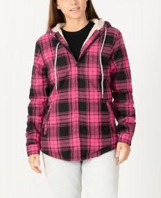 img 2 attached to Cozy Up In Style: ZENTHACE Womens Sherpa Lined Flannel Jacket With Full Zip And Hood