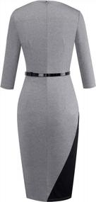 img 3 attached to Chic And Sophisticated: Homeyee Women'S Patchwork Sheath Dress For Professional And Elegant Look