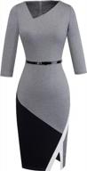 chic and sophisticated: homeyee women's patchwork sheath dress for professional and elegant look логотип