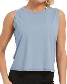img 4 attached to Women'S Sleeveless Workout Tank Tops For Yoga, Running, And Gym - Crop Style
