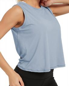 img 2 attached to Women'S Sleeveless Workout Tank Tops For Yoga, Running, And Gym - Crop Style