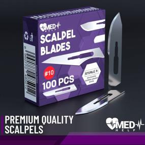 img 3 attached to 100 Pack #10 Surgical Blades - MedHelp Disposable Scalpel High Carbon Steel Dermaplane Individually Wrapped Sterile