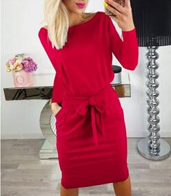 img 3 attached to PRETTYGARDEN Women'S Fall Fashion Dress: Long Sleeve Bodycon Sheath With Belted Waist For Casual And Party Wear In 2023