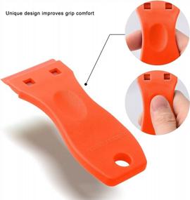 img 1 attached to FOSHIO Set Of 2 Orange Plastic Razor Blade Scrapers With 100 Plastic Blades - Ideal For Gasket, Sticker, And Adhesive Removal On Windows And Glass Surfaces