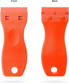 img 2 attached to FOSHIO Set Of 2 Orange Plastic Razor Blade Scrapers With 100 Plastic Blades - Ideal For Gasket, Sticker, And Adhesive Removal On Windows And Glass Surfaces