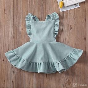 img 3 attached to GuliriFei Toddler Suspender Corduroy Ruffled Apparel & Accessories Baby Girls : Clothing