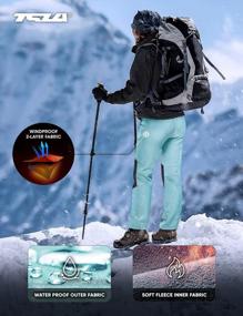 img 1 attached to Women'S Softshell Winter Ski Pants, Fleece Lined Waterproof Snow Hiking Insulated Work Outdoor TSLA