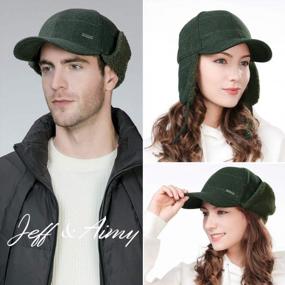 img 3 attached to Unisex Elmer Fudd Winter Trapper Hunting Ski Hat Baseball Cap 54-62CM By Jeff & Aimy
