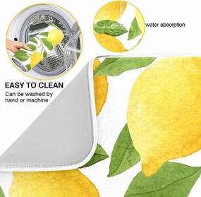 img 4 attached to Efficient Lemon Dish Drying Mat - Large 18X24 Inch Pad For Quick And Easy Dish Drying On Countertops And Drainers