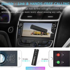 img 1 attached to 🔌 JYXZM Wireless Bluetooth Receiver 5.0, Car Bluetooth Adapter Accessory, Hands-Free Car Kit with Built-in Microphone, 3.5mm for Home Audio/Headphone/Car, Black