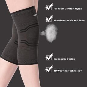 img 1 attached to Gonicc Professional Compression Knee Sleeve Pair(2 Pcs, Black, Middle), Breathable, Braces And Supports Knee For Pain Relief, Meniscus Tear, Arthritis, Injury, Running, Joint Pain