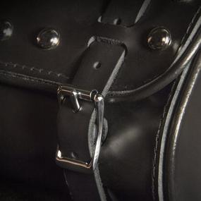 img 2 attached to 🛵 Dowco Willie & Max 8064A Studded Oval Fork Bag: Retro Style, Black, Universal Fit - Get Organized in Style!