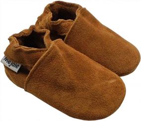 img 2 attached to Нескользящие кожаные мокасины для вашего малыша: Mejale Baby Toddler Shoes