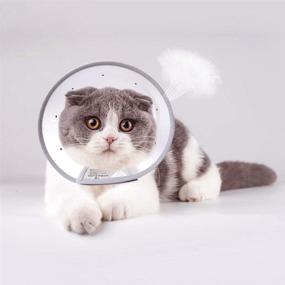 img 4 attached to Soft-Rim Comfy Plastic Cat Elizabeth Cone Collar - Ideal for Post-Surgery Recovery and Wound Healing