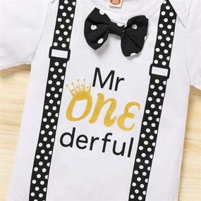 img 2 attached to Adorable 1St Birthday Crown Outfit For Baby Boys - Gentleman Style Romper With Bow Tie And Shorts For Cake Smash Photoshoots