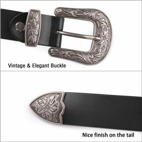 img 1 attached to SUOSDEY Fashion Leather Belts For Women With Vintage Metal Buckle Belt