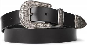 img 4 attached to SUOSDEY Fashion Leather Belts For Women With Vintage Metal Buckle Belt