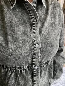 img 6 attached to Оставайтесь модными и повседневными с джинсовым платьем с длинным рукавом LookbookStore для женщин - Джинсовое платье-рубашка Babydoll с деталями на пуговицах