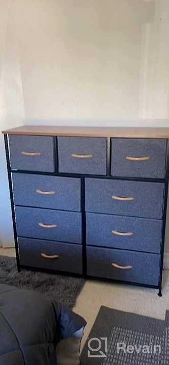 img 1 attached to YITAHOME 9 Drawer Dresser: Sturdy Steel Frame, Wooden Top & Easy Pull Suede Bins For Bedroom, Living Room, Hallway, Closets & Nursery Storage review by Sopheak Kupke