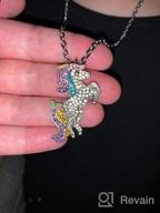 img 1 attached to 🦄 Hicarer Unicorn Sparkly Crystal Charm Bracelet Necklace Set: The Perfect Christmas or Birthday Gift for Girls and Ladies, Complete with Greeting Card Gift Box review by Brad King