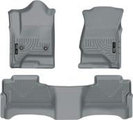 husky liners weatherbeater front & 2nd seat floor mats (footwell coverage) grey - 🚗 fits 2014-2018 chevrolet silverado/gmc sierra 1500 crew cab, 2015-2019 chevrolet silverado/gmc sierra 2500/3500 crew cab логотип