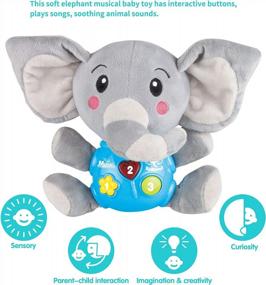 img 2 attached to Entertain And Delight Your Little One With PowerTRC'S Plush Elephant Musical Toy For Infants Aged 6-12 Months