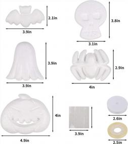 img 3 attached to CCINEE 30PCS Halloween Foam Decoration Kit DIY Crafts In Assorted Shapes Pumpkin Ghost Bat Spider Skull Handmade Decors For Halloween Party Favors Supplies DIY Crafts