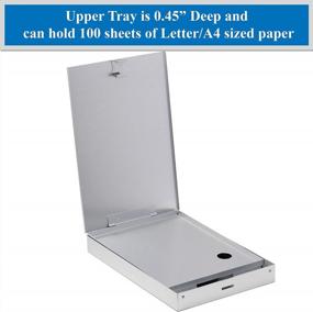 img 3 attached to 3 Pack Of Think2Master Aluminum Dual Storage Clipboard. Durable & Sleek. Dual Tray Compartments Provides More Storage And Sturdiness And It Holds 300 Letter Sized Paper, Low Profile Clip 50 Paper