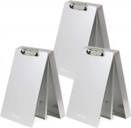 3 pack of think2master aluminum dual storage clipboard. durable & sleek. dual tray compartments provides more storage and sturdiness and it holds 300 letter sized paper, low profile clip 50 paper logo