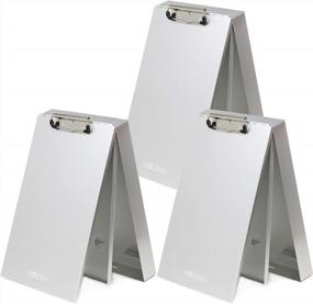 img 4 attached to 3 Pack Of Think2Master Aluminum Dual Storage Clipboard. Durable & Sleek. Dual Tray Compartments Provides More Storage And Sturdiness And It Holds 300 Letter Sized Paper, Low Profile Clip 50 Paper