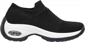 img 2 attached to Women'S Memory Foam LiteSole Sneaker With Stretch Knit Slip On Cushionaire Breeze Technology
