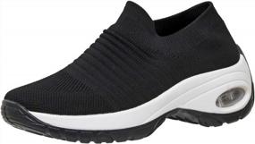 img 4 attached to Women'S Memory Foam LiteSole Sneaker With Stretch Knit Slip On Cushionaire Breeze Technology