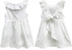 img 4 attached to Stylish And Comfortable ABALACOCO Cotton Backless Princess Dress For Girls