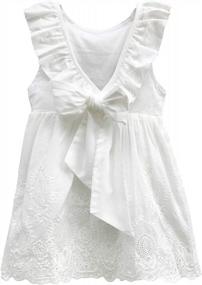 img 2 attached to Stylish And Comfortable ABALACOCO Cotton Backless Princess Dress For Girls