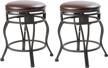 ehemco swivel metal barstool with faux leather seat, 24 inches, black, set of 2 logo