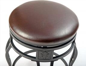 img 2 attached to EHemco Swivel Metal Barstool With Faux Leather Seat, 24 Inches, Black, Set Of 2