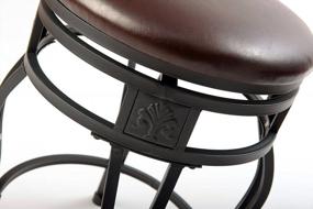 img 1 attached to EHemco Swivel Metal Barstool с сиденьем из искусственной кожи, 24 дюйма, черный, набор из 2