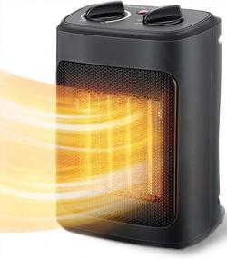 img 4 attached to 🔥 Indoor Portable Space Heater, 1500W with Thermostat, PTC Ceramic Fast Heating Room Heater with Heating and Fan Modes - Ideal for Bedroom, Office, and Indoor Use