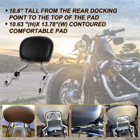 img 2 attached to 🏍️ Chrome Detachable Sissy Bar with Backrest Pad for Harley Touring 09-Up 2009-2022 (INCLUDES Docking Hardware)