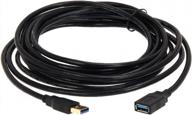 aya 15ft (15 feet) usb 3.0 superspeed male a to female a extension cable gold plated black logo