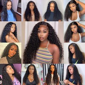 img 2 attached to ALLRUN Kinky Curly 13X4 Lace Front Wigs Human Hair Wigs For Black Women Brazilian Virgin Human Hair Lace Frontal Wigs Pre Plucked With Baby Hair(26Inch)