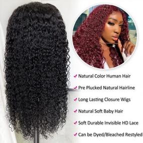 img 3 attached to ALLRUN Kinky Curly 13X4 Lace Front Wigs Human Hair Wigs For Black Women Brazilian Virgin Human Hair Lace Frontal Wigs Pre Plucked With Baby Hair(26Inch)