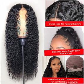 img 1 attached to ALLRUN Kinky Curly 13X4 Lace Front Wigs Human Hair Wigs For Black Women Brazilian Virgin Human Hair Lace Frontal Wigs Pre Plucked With Baby Hair(26Inch)