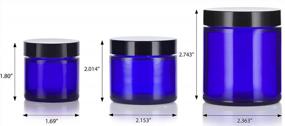 img 2 attached to Cobalt Blue Glass Jar Starter Kit: 12 Piece Set Including 1 Oz, 2 Oz, And 4 Oz Jars With Spatulas