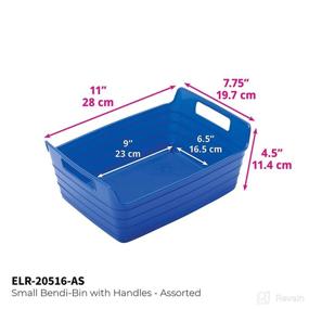 img 2 attached to 🗄️ ECR4Kids ELR-20516-AS Assorted Small Bendi-Bins: Stackable Toy Storage in Vibrant Colors (6-Pack)