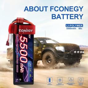 img 1 attached to FCONEGY 2S Lipo Battery 7.4V RC Battery Pack 60C 5500MAh Hardcase With Deans/T Connector And XT60 Plug For RC Cars Trucks Truggy Boat 1/8 1/10, RC Racing (2 Packs)